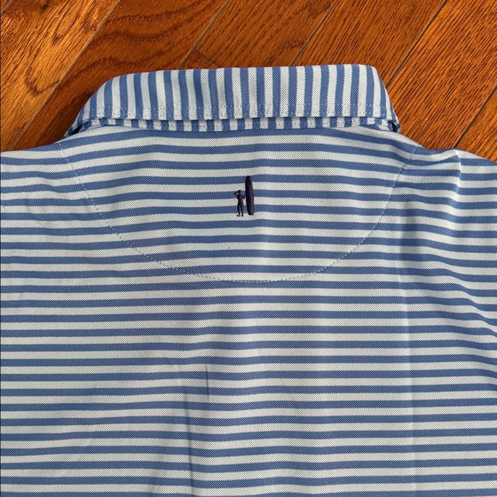 johnnie-O Blue Striped Golf Polo - Picture 3 of 4